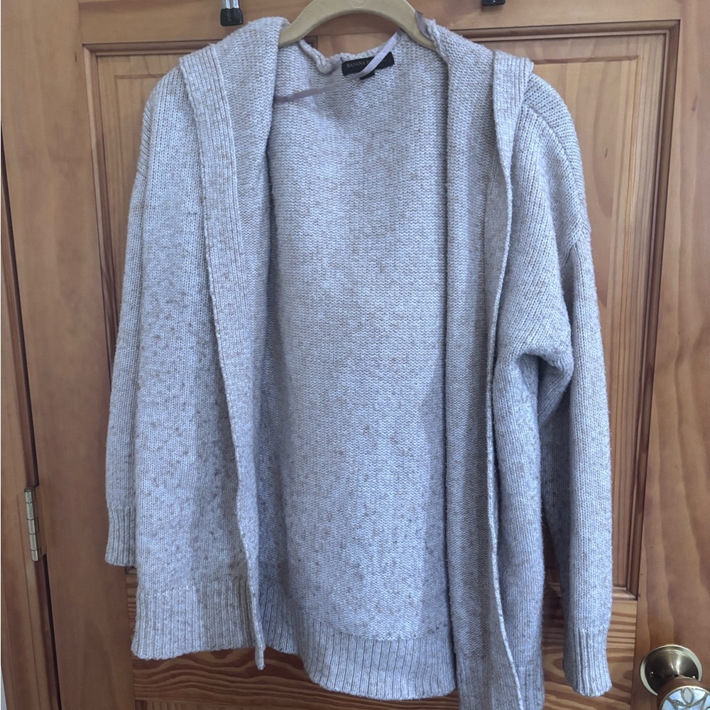 Banana Republic Women's Light Tan Hooded Cardigan